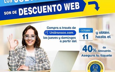 ¡En octubre los jueves y domingos son de descuento web en Unitransco!