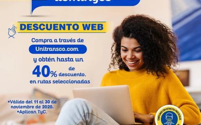 ¡En noviembre los miércoles y domingos son de descuento web en Unitransco!