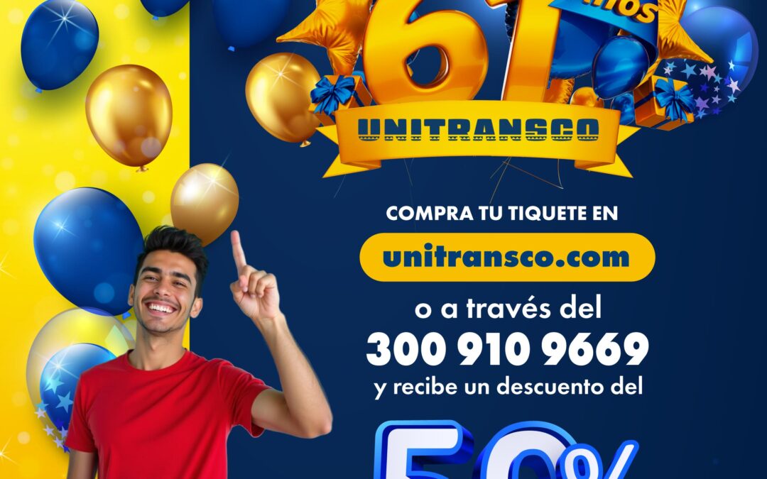 Aniversario Unitransco 50% de descuento